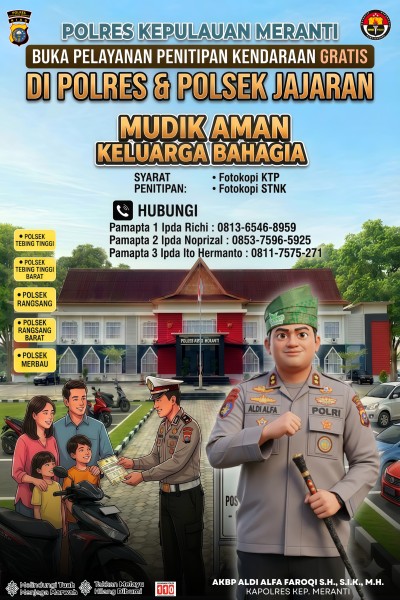 Mudik Aman, Keluarga Bahagia: Polres Meranti Buka Layanan Penitipan Kendaraan Gratis