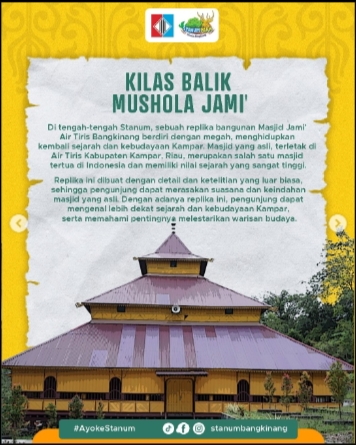 Mushola Jami' Stanum, Replika Mesjid Jami' Air Tiris Yang Menjadi Cerminan Warisan Budaya Kampar