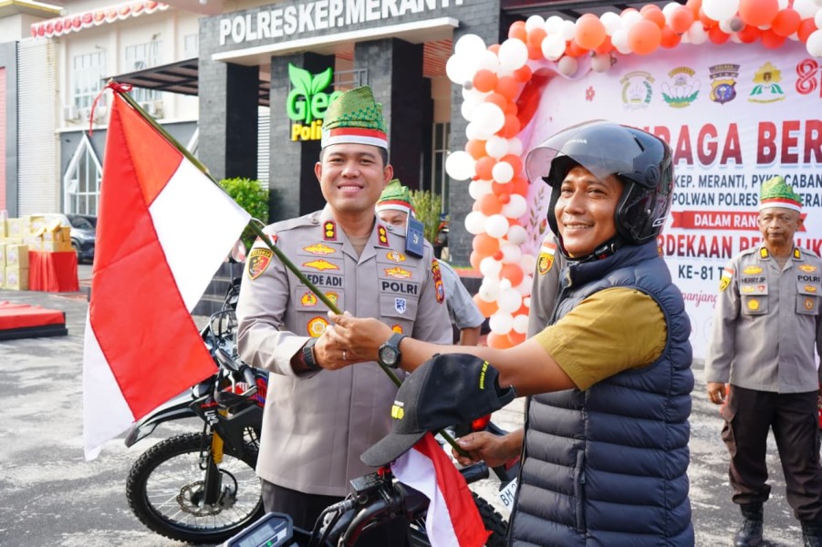 Apel Bersama Komunitas, Kapolres Meranti Lepas Ekspedisi Merah Putih Presisi