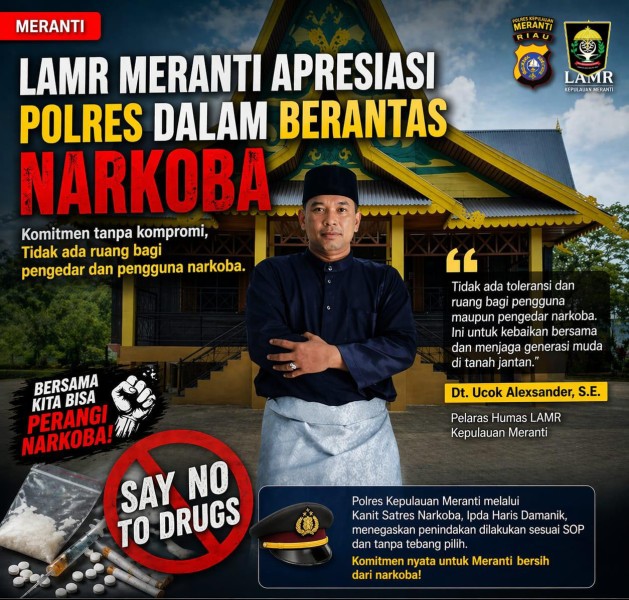 LAMR Kepulauan Meranti Apresiasi Ketegasan Polres dalam Berantas Narkoba