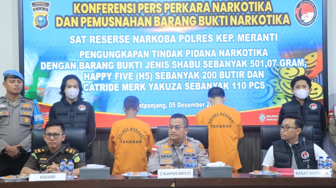 Selamatkan Generasi Muda Dari Narkoba Shabu 501, 07 Gram Happy Five 200 Butir Berhasil Di Ciduk Polres Meranti