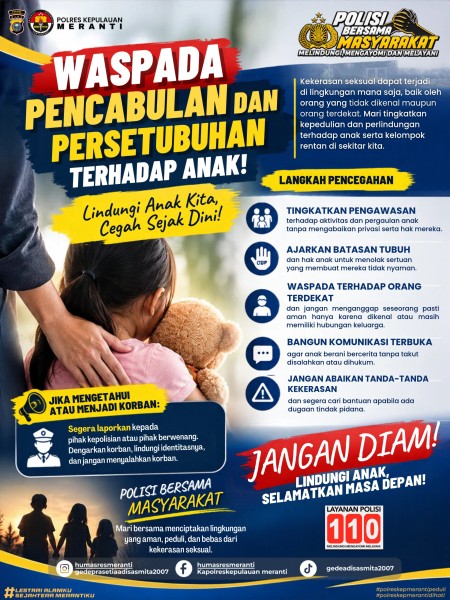 Polres Kepulauan Meranti Ingatkan Orang Tua: Waspada Pencabulan Anak, Jangan Diam