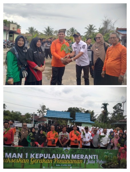 Terapkan Program Kemenag MAN 1 Meranti Gelar Penanaman 1 Juta Pohon Bersama Lembaga Adat
