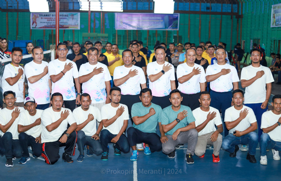 Turnamen Badminton Kapolres Kepulauan Meranti Cup 2024 Hut Bhayangkara ke 78 Resmi Dibuka