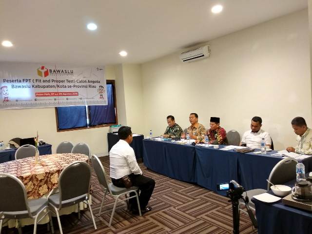 Bawaslu Riau Fit & Proper Test 108 Calon Anggota Bawaslu Kab/Kota