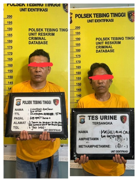 Polsek Tebing Tinggi Ciduk 2 Pria Terduga Pengedar Shabu 2, 74 Gram Di Banglas Barat.