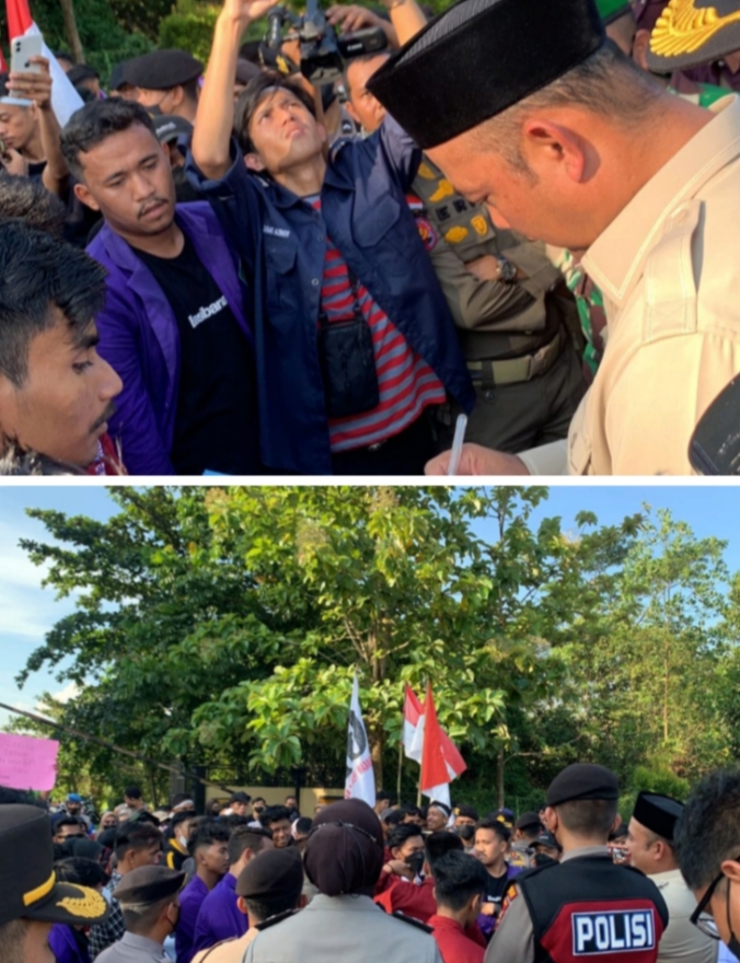 Ketua DPRD Kampar Sambut Pendemo Menolak Kenaikan BBM