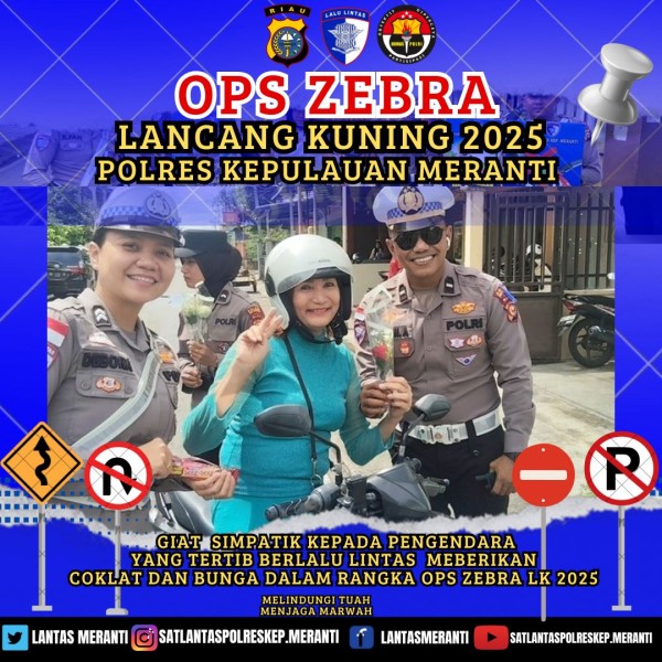 Ada Razia Zebra Satlantas Polres Meranti Jangan Takut Ini Diberikan Coklat dan Bunga