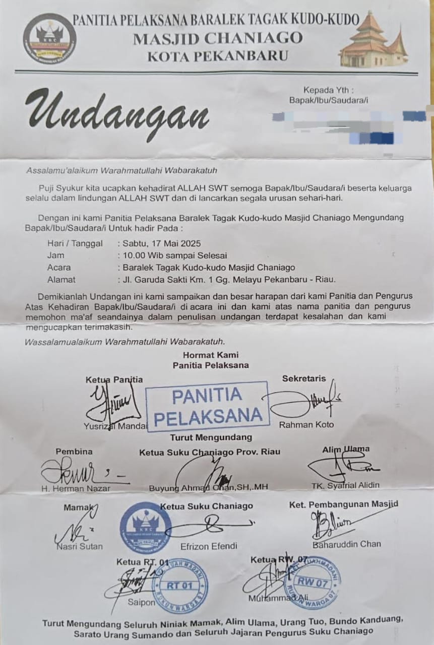 Baralek Tagak Kudo-Kudo Masjid Chaniago Digelar Sabtu, 17 Mei 2025
