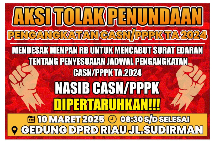 Ribuan Honorer di Riau Gelar Aksi Tolak Penundaan Pengangkatan CASN/PPPK 2024