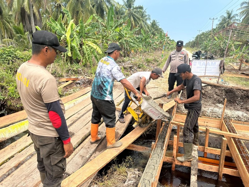 Hari Ketiga Polres Meranti Gaspol Progres Jembatan Merah Putih Presisi