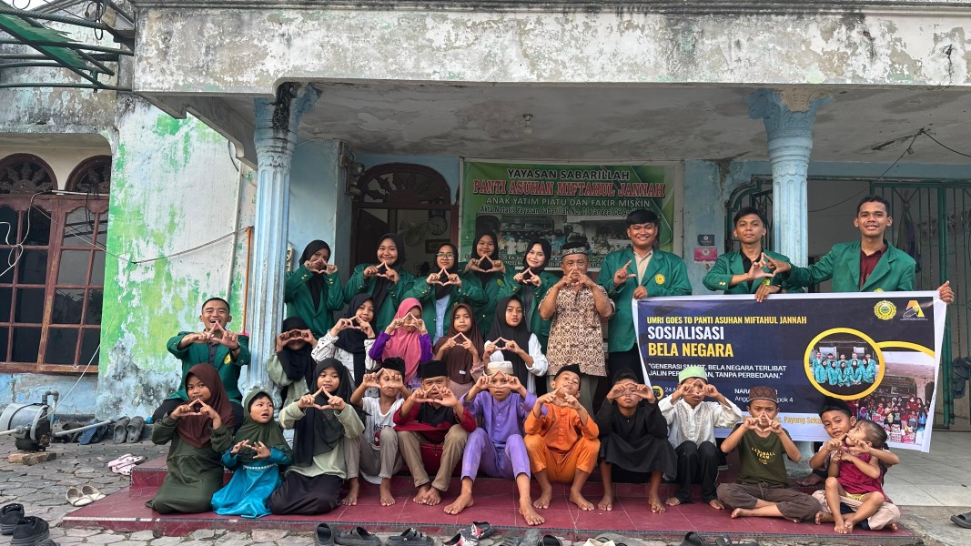 Tanamkan Jiwa Bela Negara Sejak Dini, Mahasiswa Akuntansi UMRI Gelar Sosialisasi di Panti Asuhan Miftahul Jannah