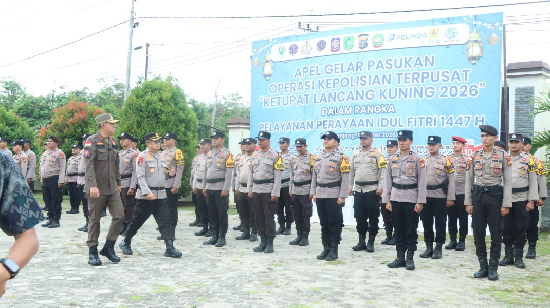 Wakil Bupati Bersama Kapolres Pimpin Apel Gelar Pasukan Operasi Ketupat Lancang Kuning Tahun 2026.