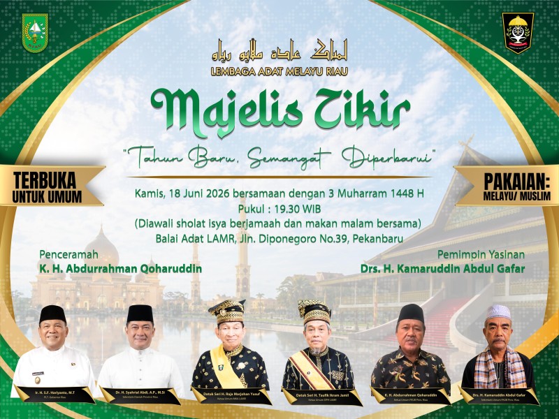 LAM Riau Gelar Majelis Tikir Sambut Tahun Baru Islam 1448 Hijriah, Terbuka untuk Umum