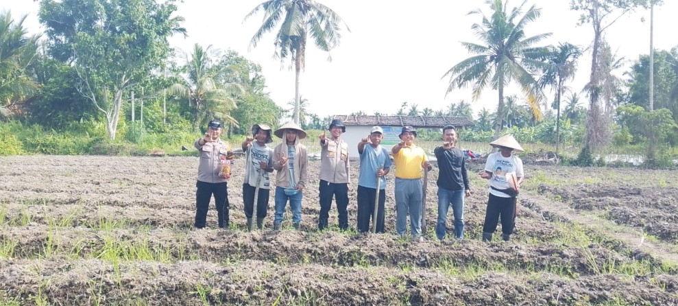 Penanaman Jagung Pipil di Desa Gogok Darussalam, Kolaborasi Polsek Tebing Tinggi Barat dan Kelompok Tani wujudkan ketahanan