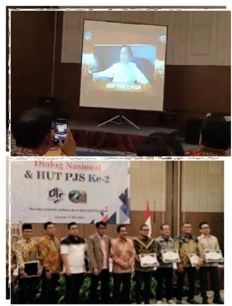 Hadiri HUT PJS di Jakarta Plt Bupati Meranti Terima Award