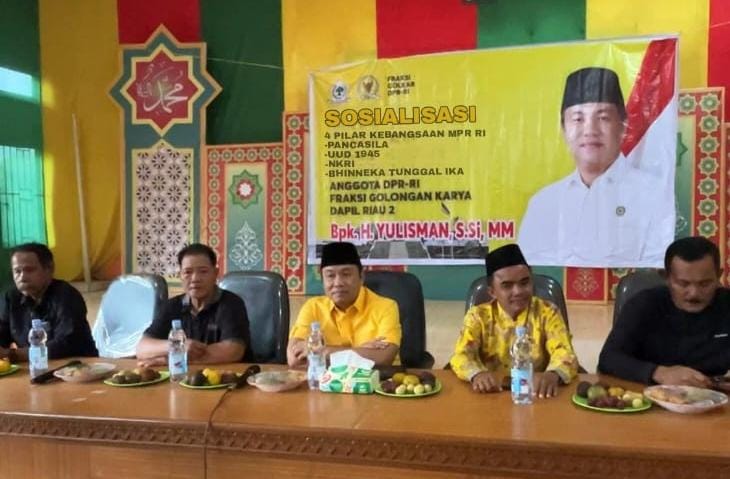 Anggota DPR RI Komisi XII Yulisman Sosialisasikan Empat Pilar Kebangsaan MPR RI kepada Masyarakat Desa Pasir Bongkal, Inhu