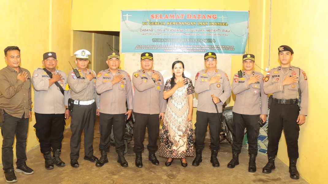 Kapolres Meranti Cek Pengamanan Ibadah Dalam Rangka Hari Kenaikan Yesus Kristus Di Sejumlah Gereja