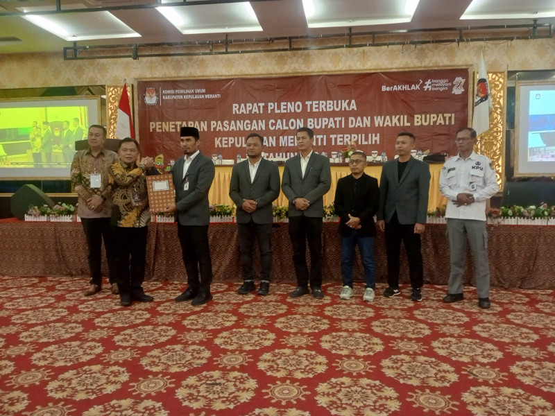 KPU Kepulauan Meranti Gelar Rapat Pleno Penetapan Bupati dan Wakil Bupati Terpilih.