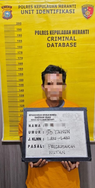 Polres Meranti Amankan Terduga Pelaku Illegal Logging di Sungai Pertas, Sita 8 Ton Kayu Olahan