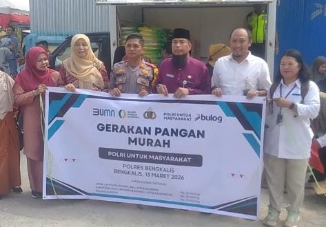 Polres Bengkalis Hadirkan Gerakan Pangan Murah di Damon, Bantu