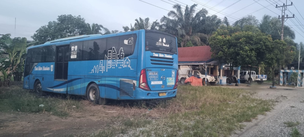 Aset Pemko, Bus TMP 'Membusuk' Dua Tahun di Siak Hulu, Diduga Bekas Kecelakaan