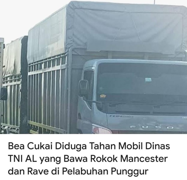 Beacukai amankan penyelundupan rokok di Batam menarik perhatian karena diangkut oleh mobil berpelat nomor dinas TNI AL, 5025 IV (Lantamal IV)