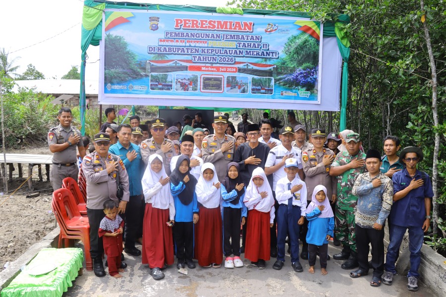 Jembatan Merah Putih Presisi Tahap II Di Resmikan Polres Meranti Bukti Nyata Bakti Polri Untuk Masyarakat.