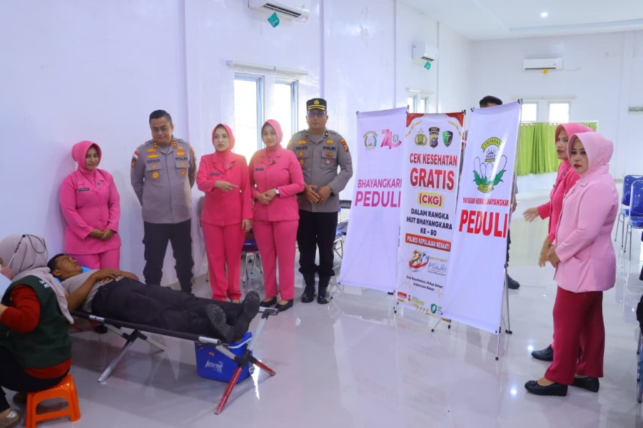 Peringati Hari Bhayangkara  Ke -80 Polres Meranti Gelar Donor Darah Bersama Lintas Instansi.