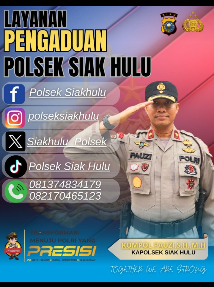 Kapolsek Siak Hulu Berganti, Kapolsek Pauzi Siap Melayani Masyarakat