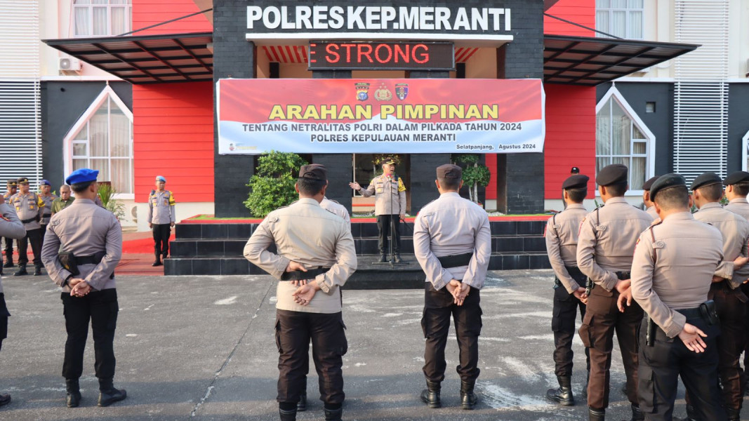 Kapolres Kepulauan Meranti sampaikan Netralitas Polri dalam Apel Gabungan